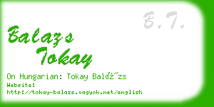 balazs tokay business card